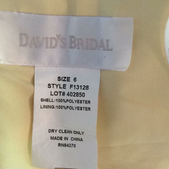 David’s Bridal Yellow Beaded Semi-Formal Dress - 6 - Picture 6 of 6
